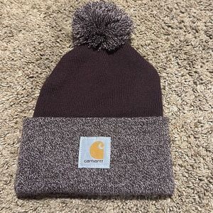 Purple carhartt beanie with ball
